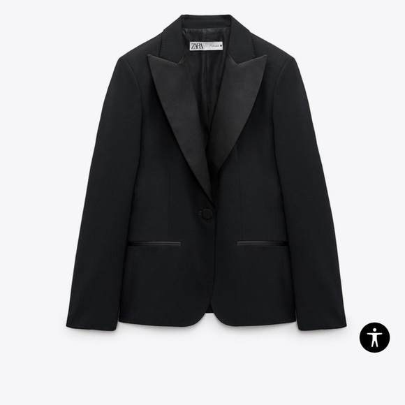 ZARA/ WOOL BLEND TUXEDO JACKET/Size :S - Picture 5 of 7